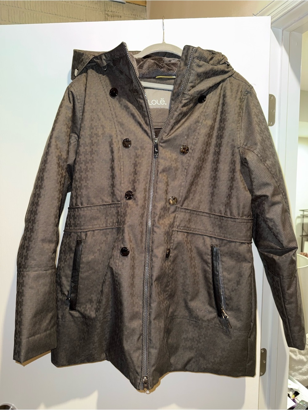 Lole Hooded Double-Breasted Coat